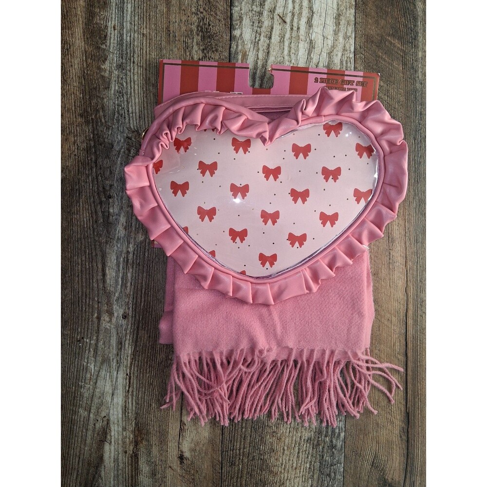 NEW! Mellow & Mod 2 Piece Tote Bag & Scarf Gift Set, Pink